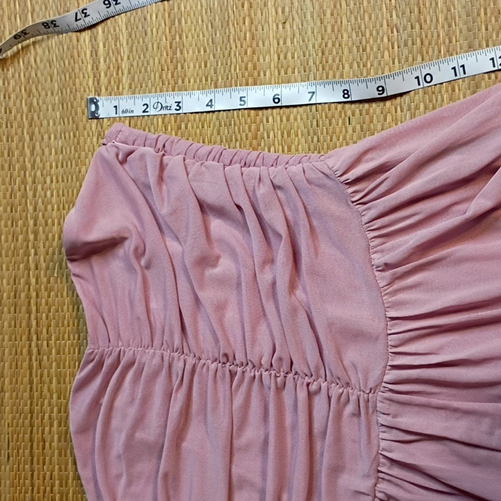 Strapless Ruched Maxi Dress in Soft Pink - Picture 13 of 14